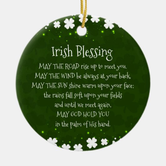 アイリシ賛美ッシュ、5月の道があなたに会うために上昇 セラミックオーナメント (正面)