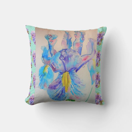 アイリスかわいらしウォーター絵画カラーズアクアククッション クッション (正面)