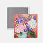 "アイリスと友人"ファインアートフローラスクエアマグネット マグネット (正面/裏面)