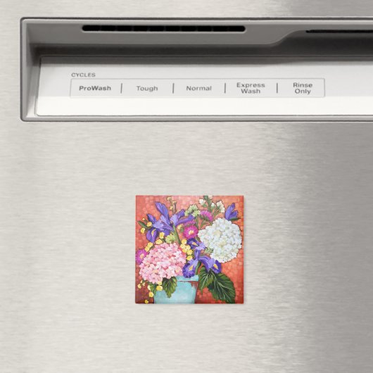 "アイリスと友人"ファインアートフローラスクエアマグネット マグネット (インサイチュ (食洗機))