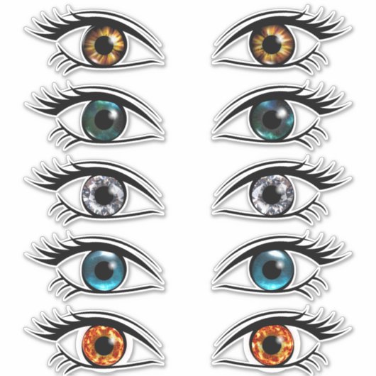 アイリスと睫毛 シール (正面)