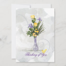 アイリスと黄色のバラの花束　思い出して