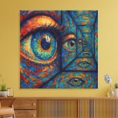 「アイリスのエコー」 – 超現実的なポートレート キャンバスプリント (インサイチュ (リビング))