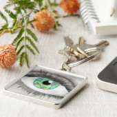 アイリスのダンサーのシルエットが付いている緑の瞳 キーホルダー (側面)