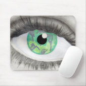 アイリスのダンサーのシルエットが付いている緑の瞳 マウスパッド (マウス)