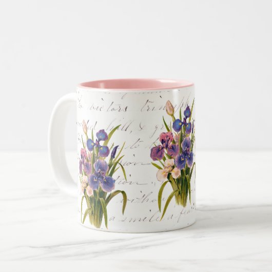 アイリスの春の花束-花のお祝い ツートーンマグカップ (正面左)