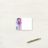 アイリスの水の色のパターン紫色のポストitメモ ポストイット (デスク上)