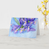 「アイリスの花瓶」絵画のグリーティングカード カード (黄色い花)