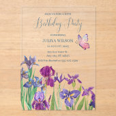 アイリスの花16th誕生日パーティー アクリル招待状 (正面)