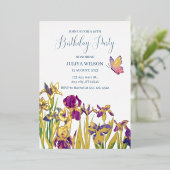 アイリスの花16th誕生日パーティー 箔招待状 (立ち正面)