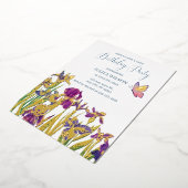 アイリスの花16th誕生日パーティー 箔招待状 (回転した状態)