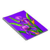 アイリスの花 – 紫 – 写真を追加/文字/名前 ノートブック (右側)