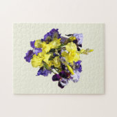 アイリスの黄色と紫の品揃え ジグソーパズル (横)