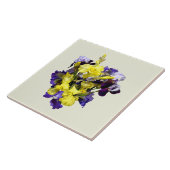 アイリスの黄色と紫の品揃え タイル (側面)