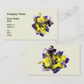 アイリスの黄色と紫の品揃え 名刺 (正面/裏面)