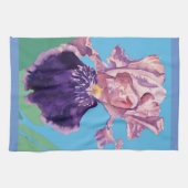 アイリスひげ絵画付き水彩フローラ花 キッチンタオル (横)