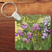 アイリスアイリスズフローラフラワーズコテージガーデン誕生日 キーホルダー (正面)