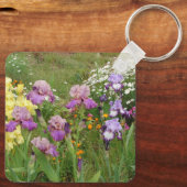 アイリスアイリスズフローラフラワーズコテージガーデン誕生日 キーホルダー (裏面)