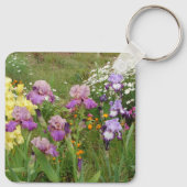 アイリスアイリスズフローラフラワーズコテージガーデン誕生日 キーホルダー (裏面)