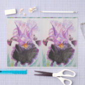 アイリスアイリスパープルウォーターカラーフローラ花 薄葉紙 (クラフト)