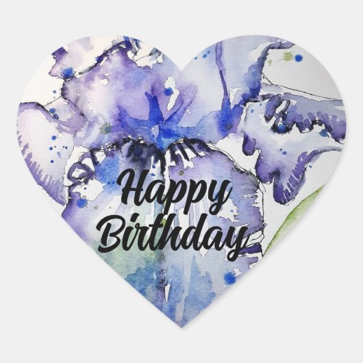 アイリスアイリスパープルフラワーフローラブルーホテル ハートシール (正面)