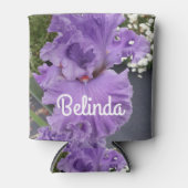 アイリスアイリスパープルフラワーフローララベンダーポスターC 缶クーラー (正面)