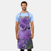 アイリスアイリスパープルフラワーフローララベンダー エプロン (着用した状態)