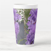 アイリスアイリスパープルフラワーフローララベンダー カフェラテマグ (正面)