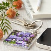 アイリスアイリスパープルフラワーフローラ女性名 キーホルダー (正面右)