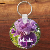 アイリスアイリスパープルフラワーフローラ女性名 キーホルダー (正面)