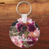 アイリスアイリスマルーンピンクフラワーフローラ名 キーホルダー (正面)