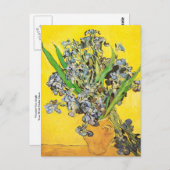 アイリスアリングイエローバックグラウンドバンゴッホファインアート ポストカード (正面/裏面)