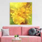 アイリスイン美しい(暖かい黄色)正方形のキャンバス キャンバスプリント (インサイチュ (リビング))