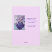 アイリスウォーターカラーパープルガーデンフラワー誕生日カード カード (裏面)