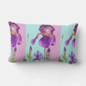 アイリスウォーターカラーパープルフラワーフローラデコークッション ランバークッション (裏面)