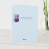 アイリスウォーターカラーパープルブルー誕生日カード カード (裏面)