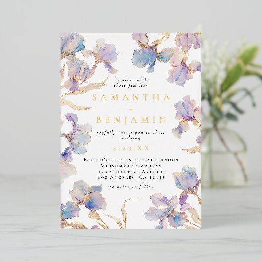 アイリスエレガントス結婚ズ 箔招待状 (立ち正面)