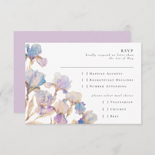 アイリスエレガントトフローラ 出欠カード (正面/裏面)