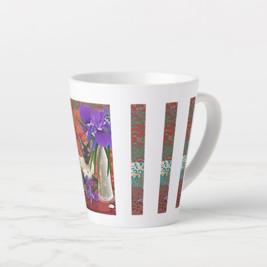 アイリスエレガントトマグ付きシャム猫フローラ カフェラテマグ (右アングル)