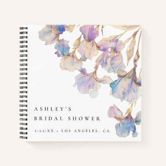 アイリスエレガントフローラブライダルシャワーゲストブック ノートブック (正面)