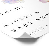 アイリスエレガントフローラベビーシャワー歓迎サイン ポスター (角)