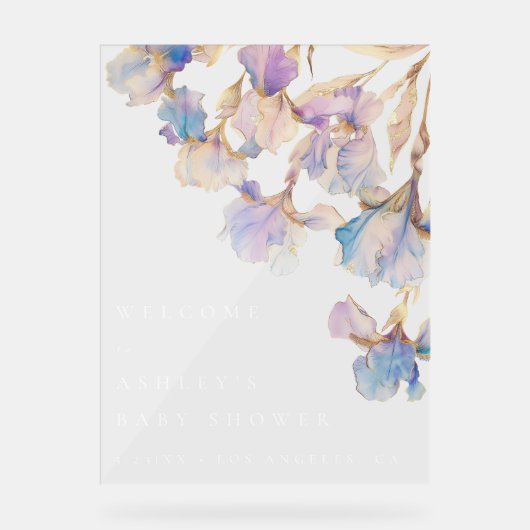 アイリスエレガントフローラベビーシャワー アクリルサイン (正面)