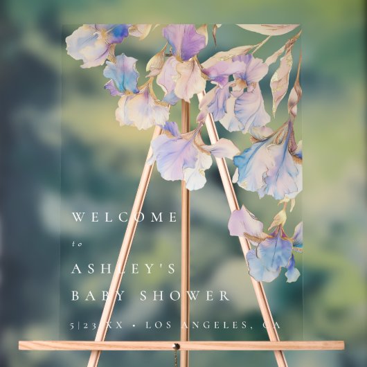 アイリスエレガントフローラベビーシャワー アクリルサイン (ニュートラル)