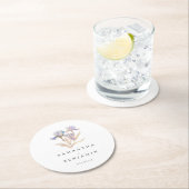 アイリスエレガントフローラ水の色結婚の ラウンドペーパーコースター (インサイチュ)