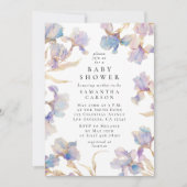 アイリスエレガントフローラ水彩赤ちゃんシャワー 招待状 (正面)