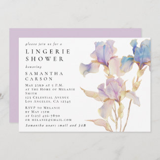 アイリスエレガントフローラ水色ランジェリーシャワー 招待状