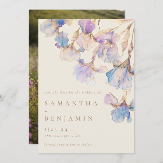 アイリスエレガントフローラ結婚の写真 セーブザデート (正面/裏面)