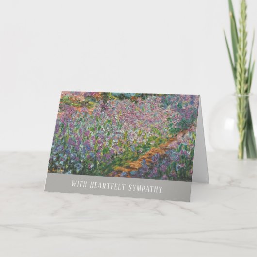 アイリスエレガント葬式あなたの損失のために申し訳ない悔やみや弔慰 カード (正面)