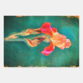 アイリスカラフルフラワー ラッピングペーパーシート (正面)