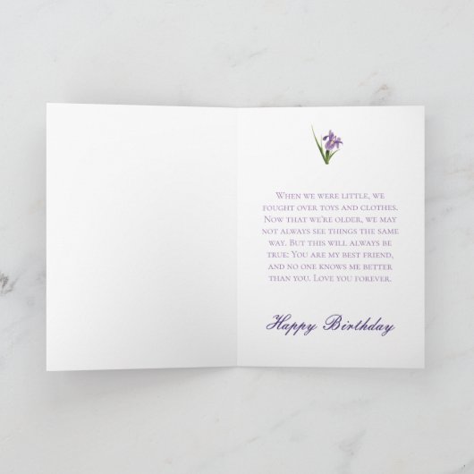 アイリスガーデンシスター誕生日 カード (内部)
